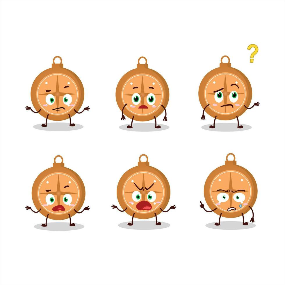 Cartoon character of compass cookies with what expression vector