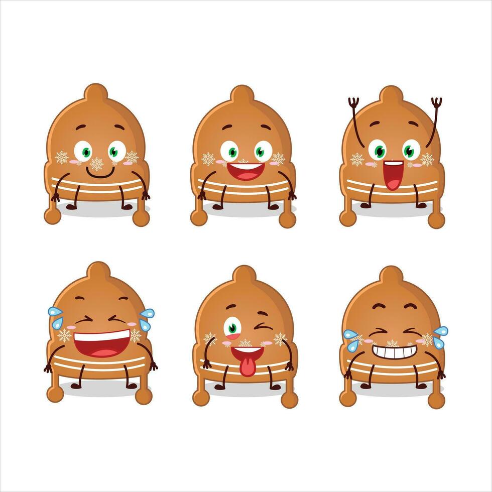 Cartoon character of christmas hat cookies with smile expression vector
