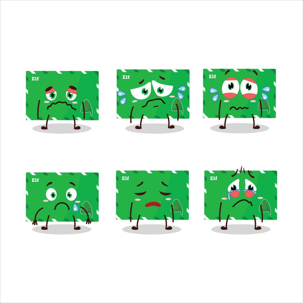 Elf Envelopes cartoon character with sad expression vector