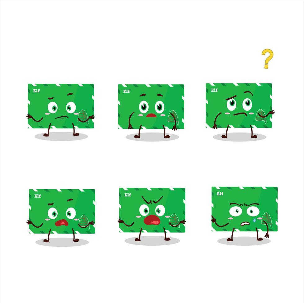 Cartoon character of elf envelopes with what expression vector