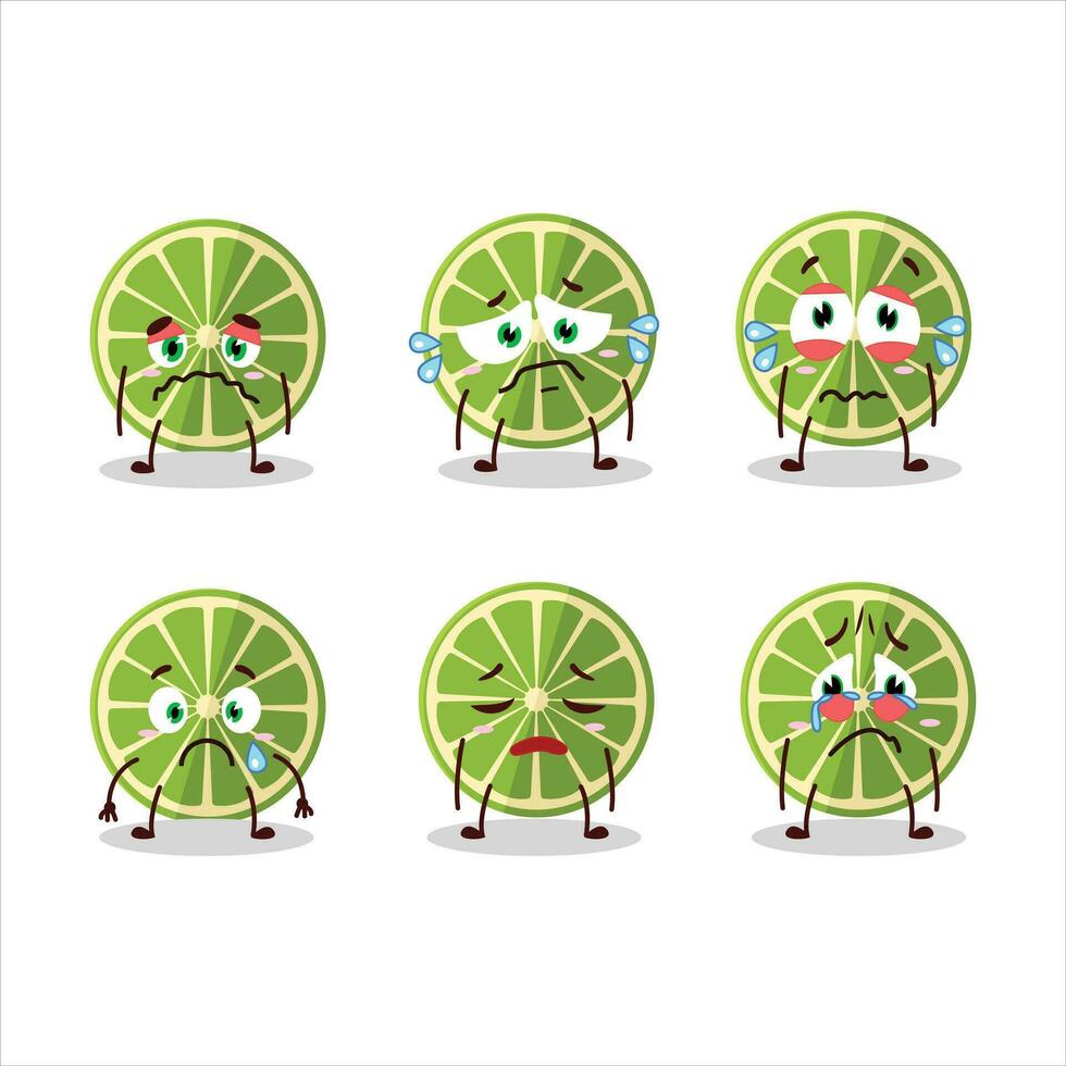 Lemon cartoon character in with sad expression vector