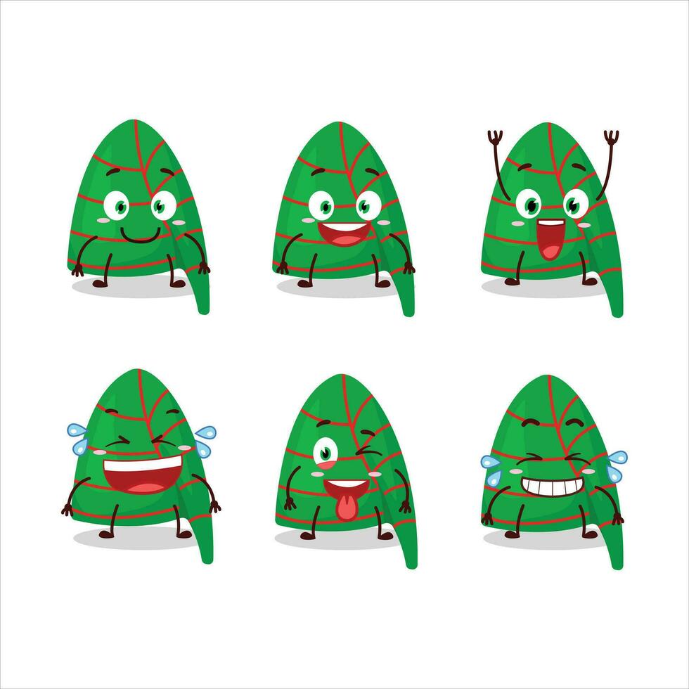 Cartoon character of green stripes elf hat with smile expression vector