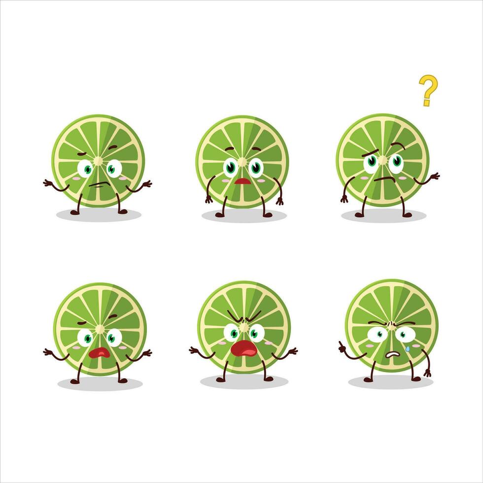 Cartoon character of lemon with what expression vector