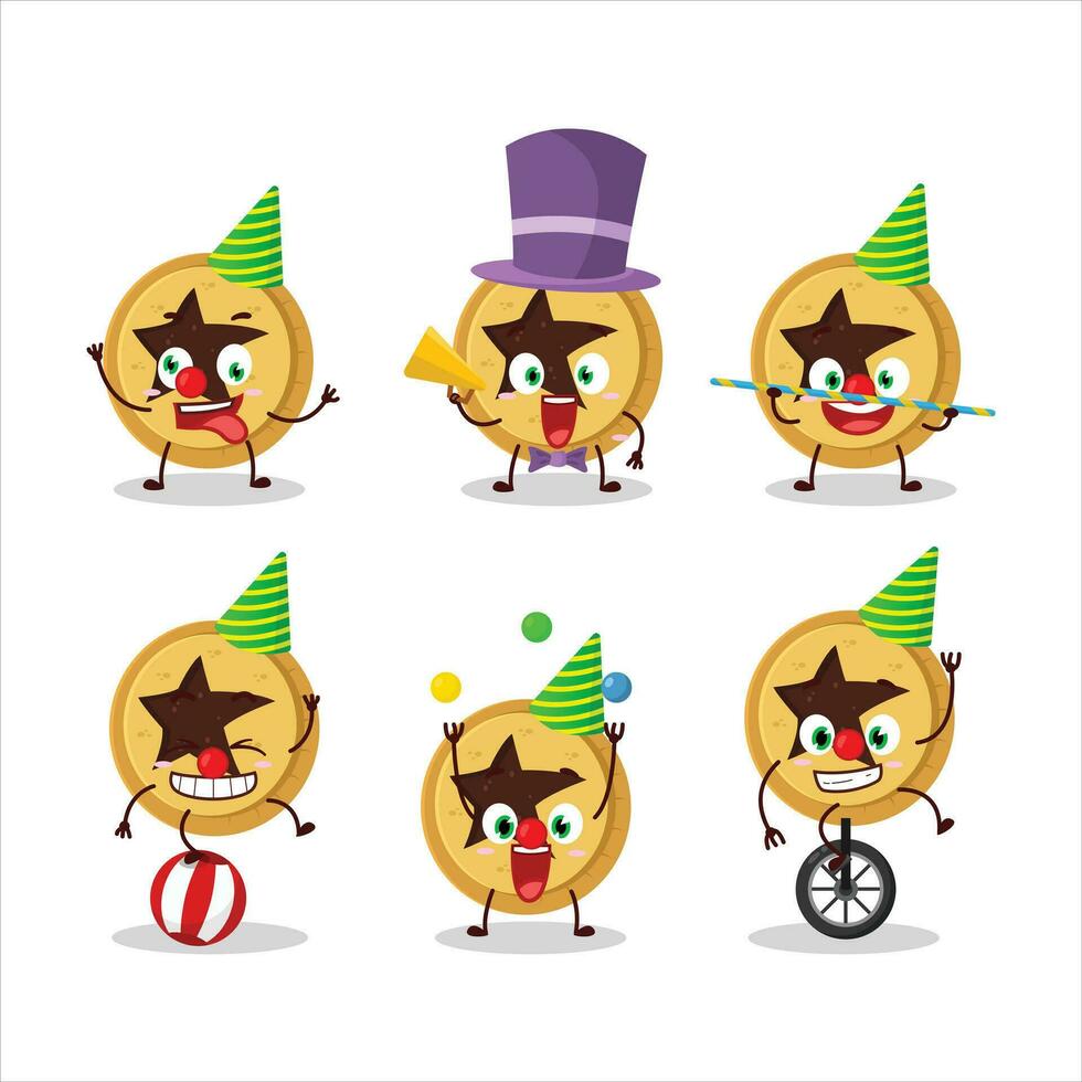 Cartoon character of bread star with various circus shows vector