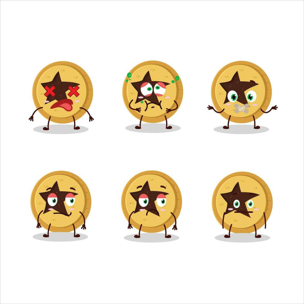 Bread star cartoon character with nope expression vector