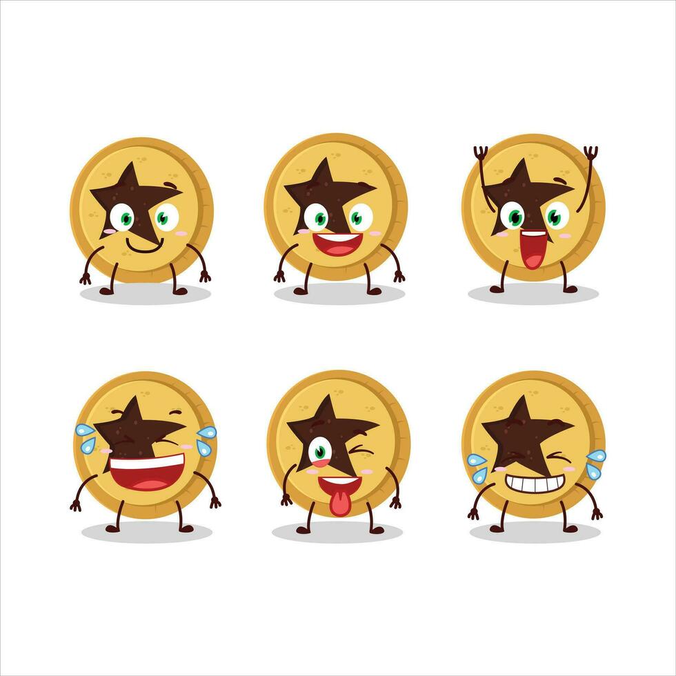 dibujos animados personaje de un pan estrella con sonrisa expresión vector