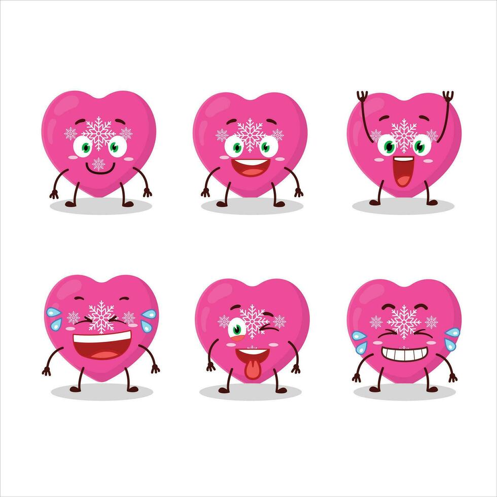 Cartoon character of love pink christmas with smile expression vector