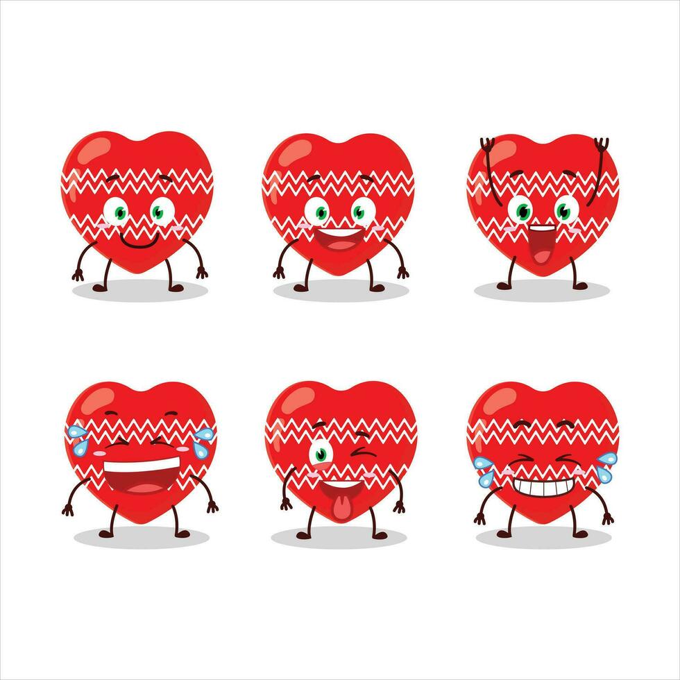 Cartoon character of love red christmas with smile expression vector