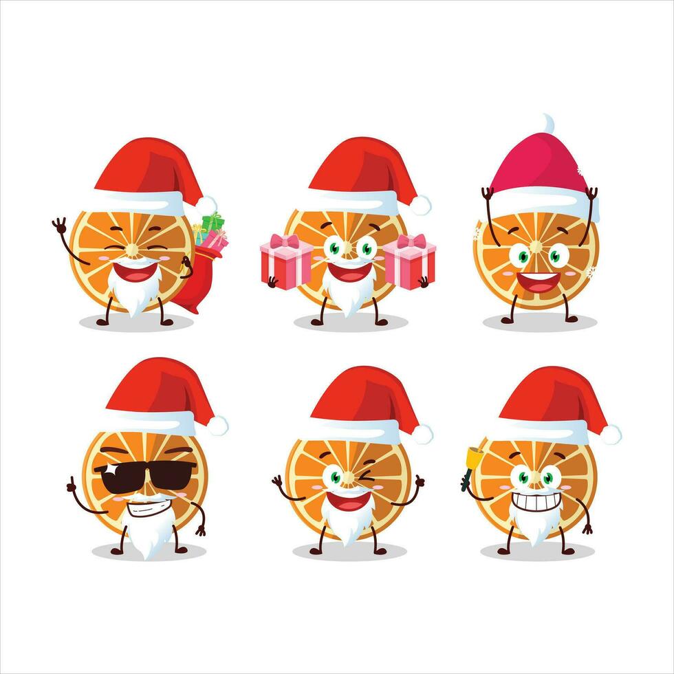 Papa Noel claus emoticones con nuevo naranja dibujos animados personaje vector