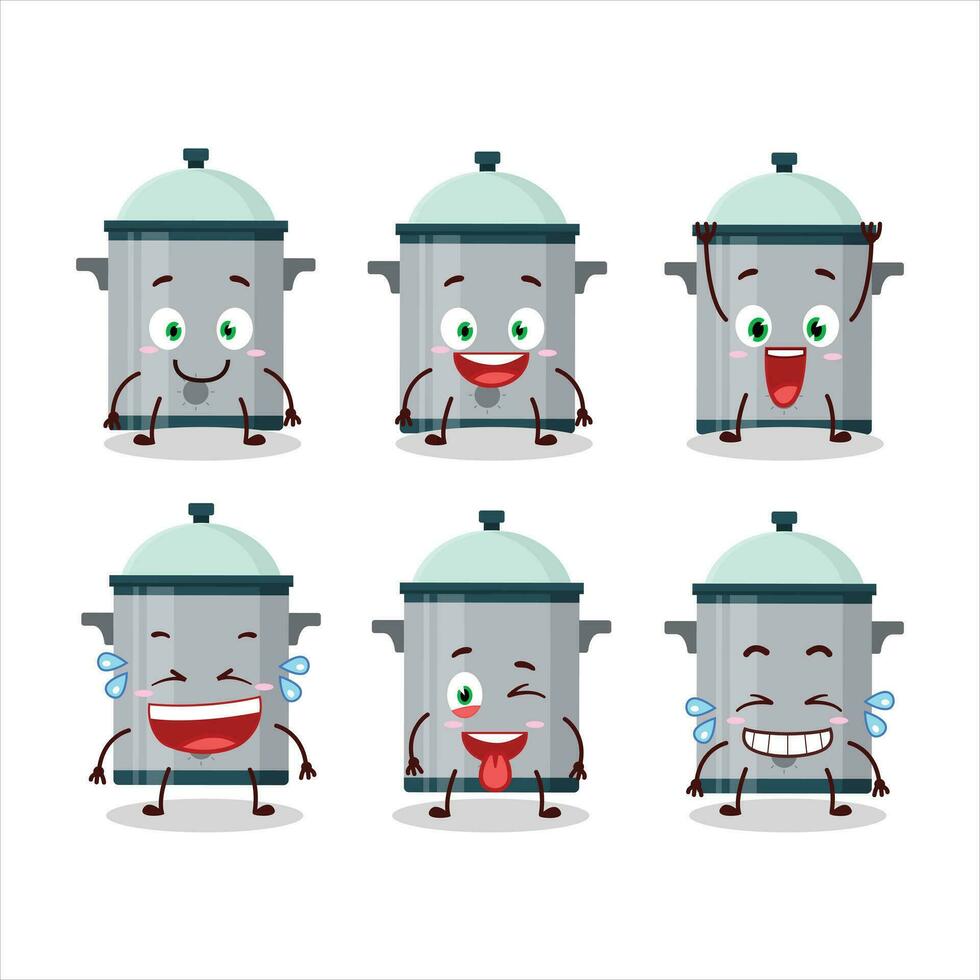 Cartoon character of cooking pan with smile expression vector