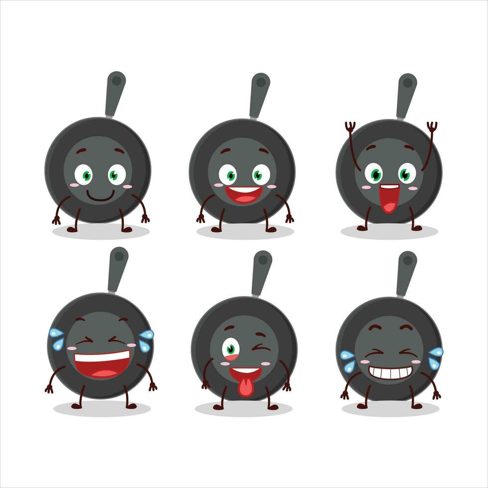 Cartoon character of frying pan with smile expression vector