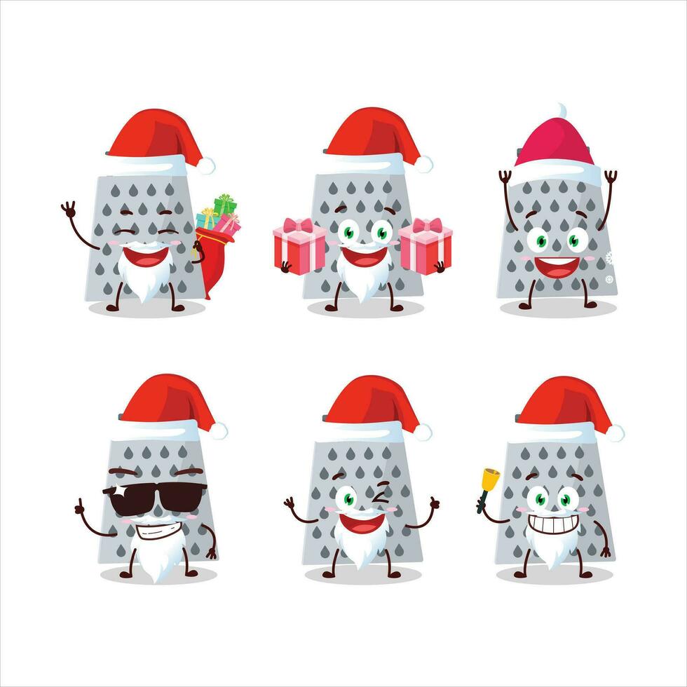 Papa Noel claus emoticones con rallado queso dibujos animados personaje vector