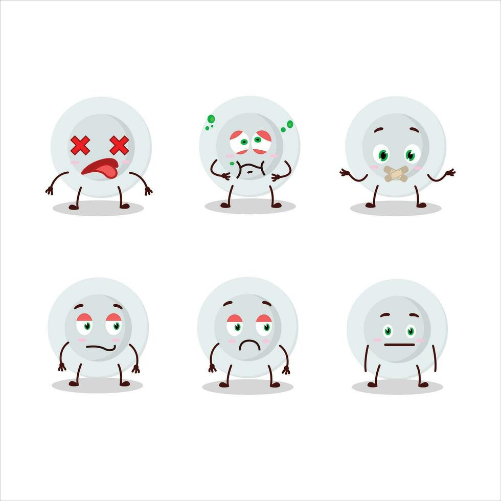 New white plate cartoon character with nope expression vector