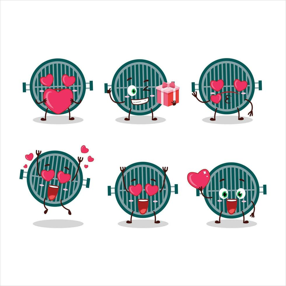 Grill cartoon character with love cute emoticon vector