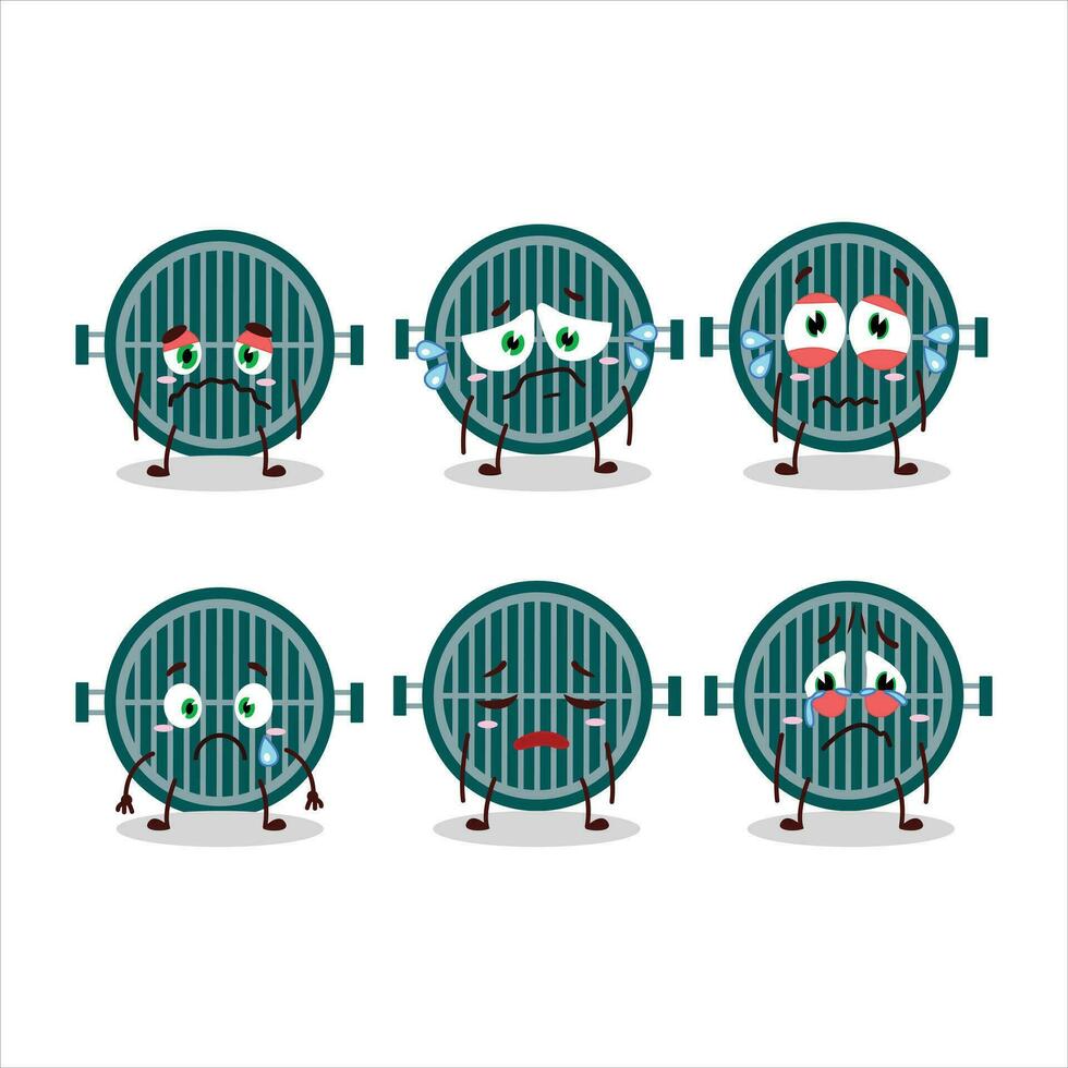 Grill in cartoon character with sad expression vector