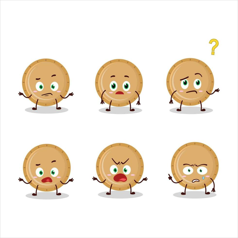 Cartoon character of plastic plate with what expression vector