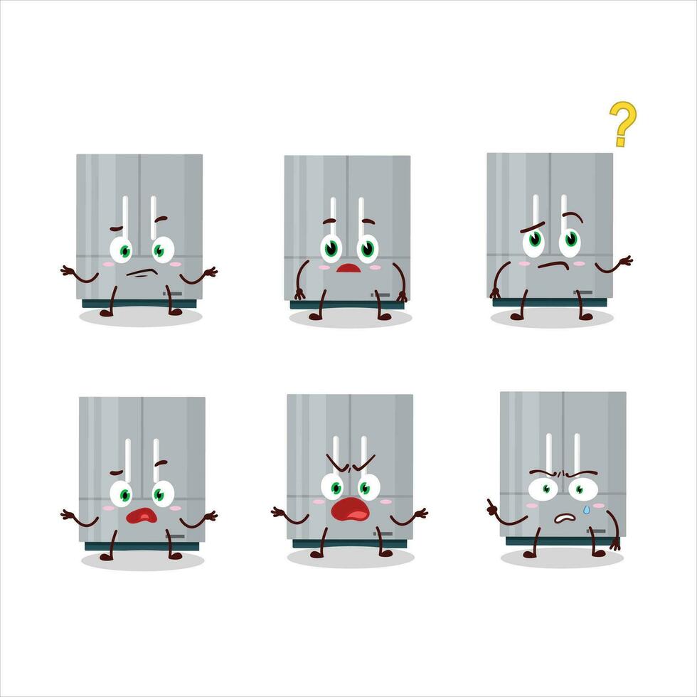 Cartoon character of refrigerator with what expression vector