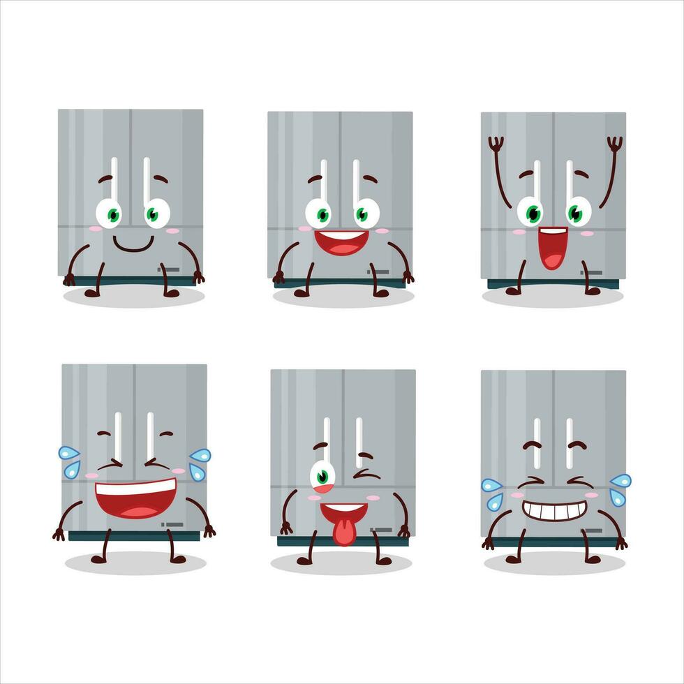 dibujos animados personaje de refrigerador con sonrisa expresión vector