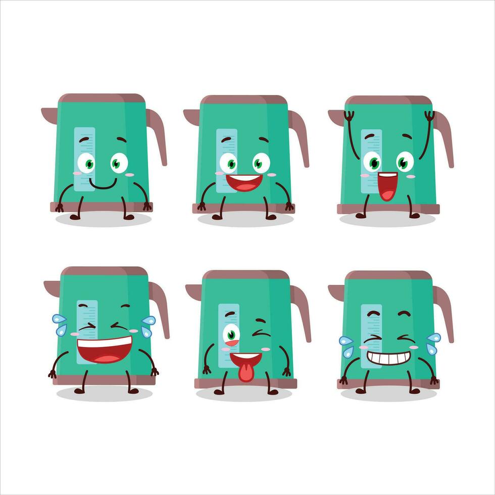 dibujos animados personaje de digital tetera con sonrisa expresión vector