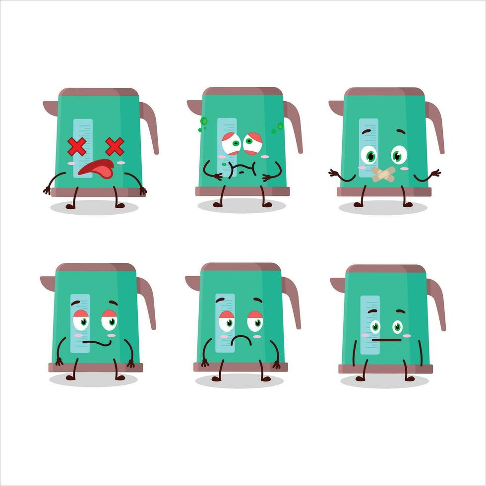 Digital kettle cartoon character with nope expression vector