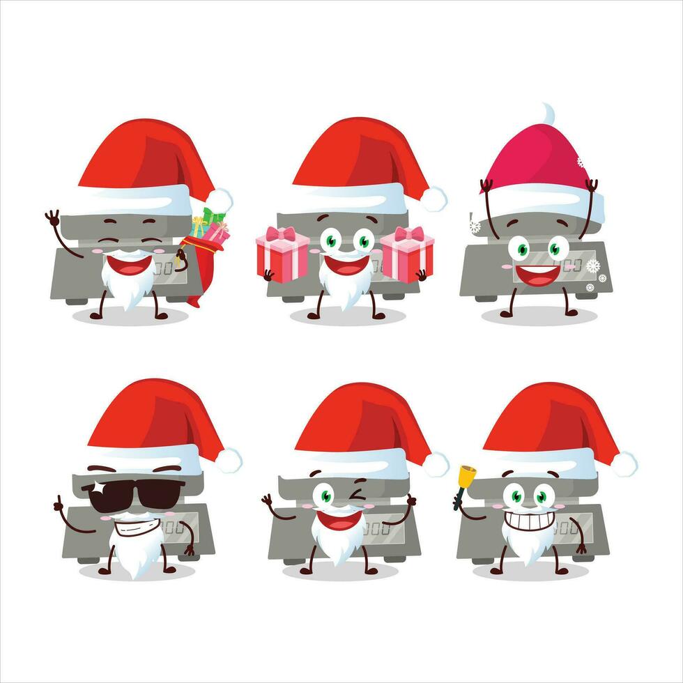 Papa Noel claus emoticones con digital peso dibujos animados personaje vector