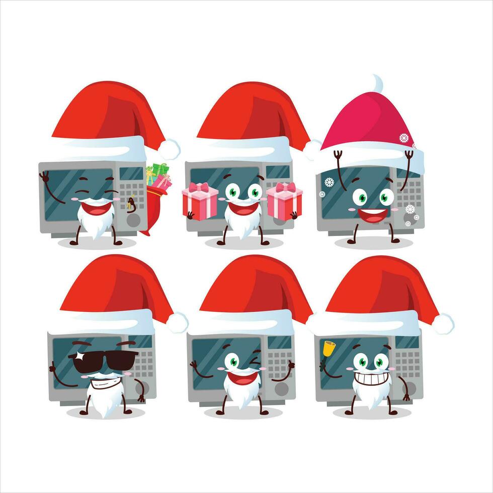 Papa Noel claus emoticones con horno dibujos animados personaje vector