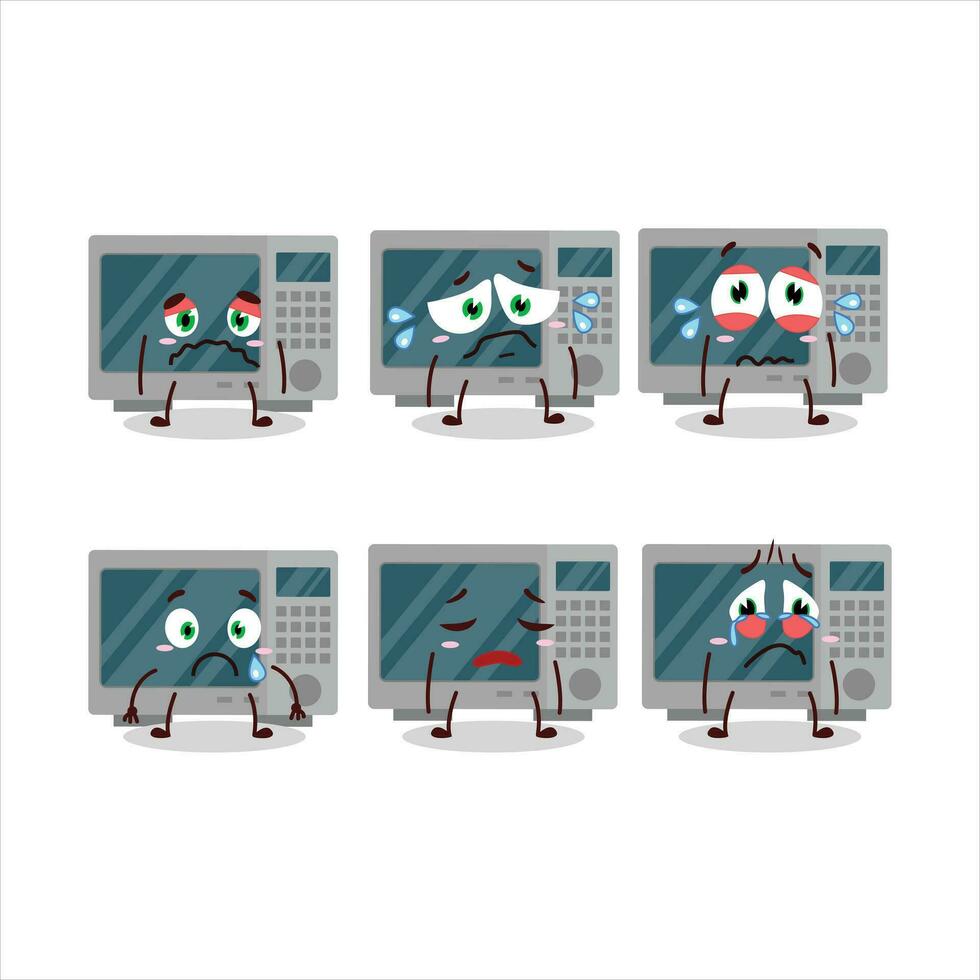 Oven cartoon in character with sad expression vector