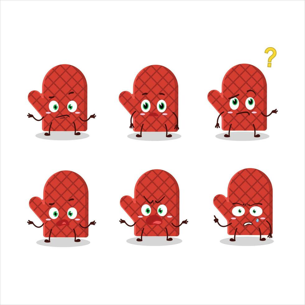 Cartoon character of oven mitt with what expression vector