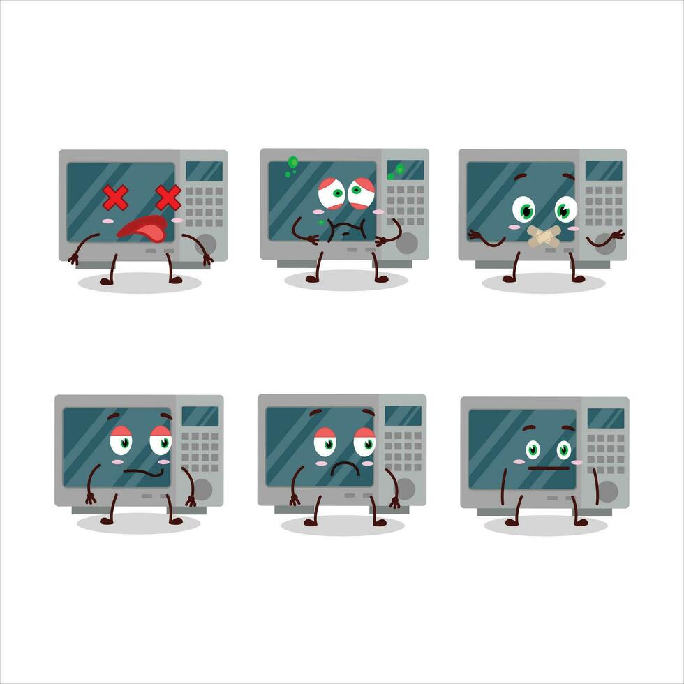 Oven cartoon in character with nope expression vector