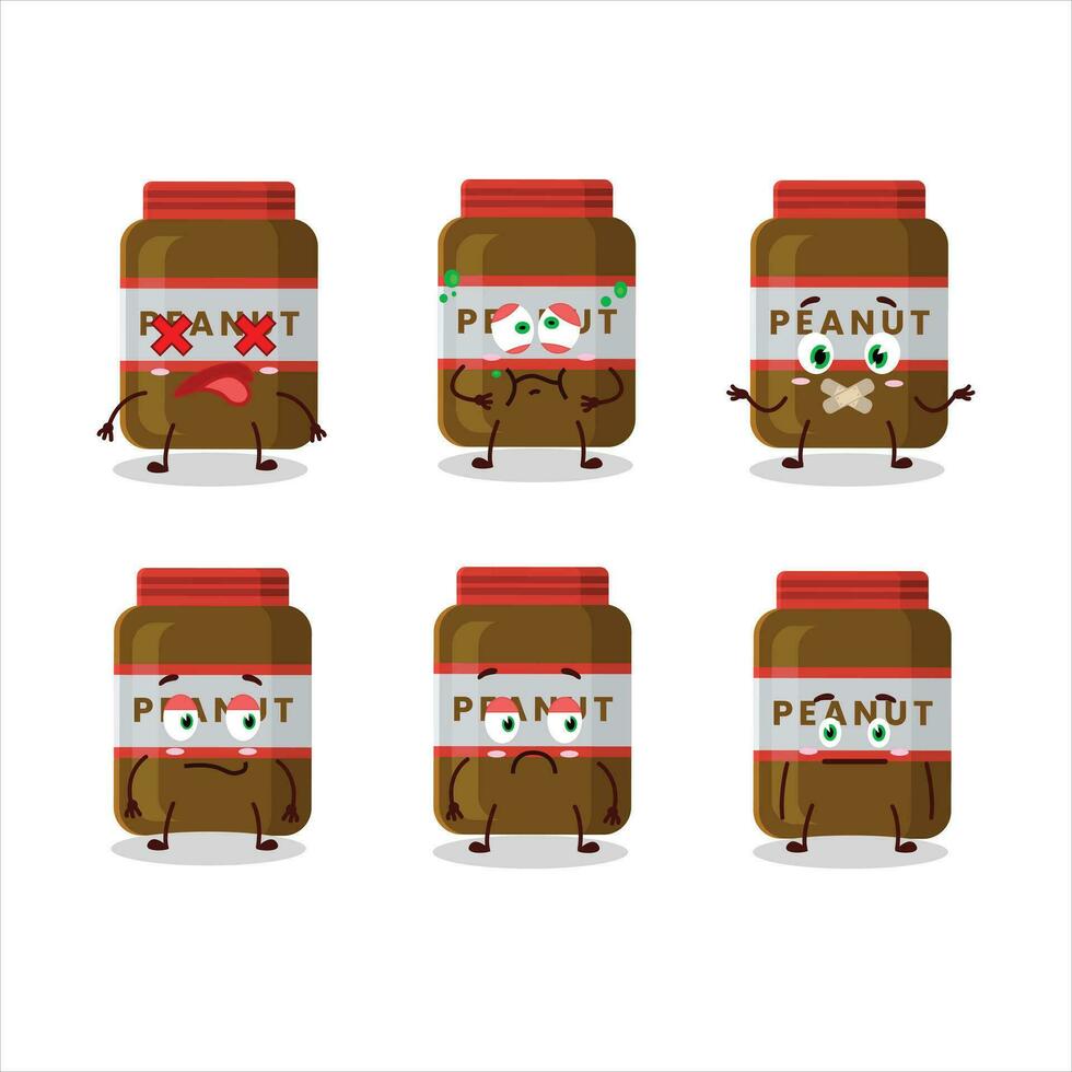 Peanut jar cartoon character with nope expression vector