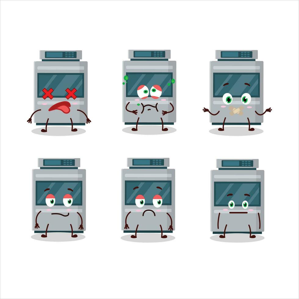 Stove cartoon in character with nope expression vector