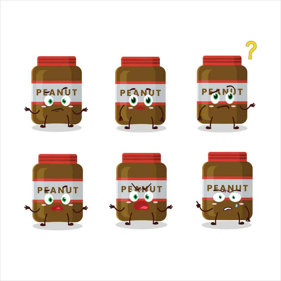 Cartoon character of peanut jar with what expression vector