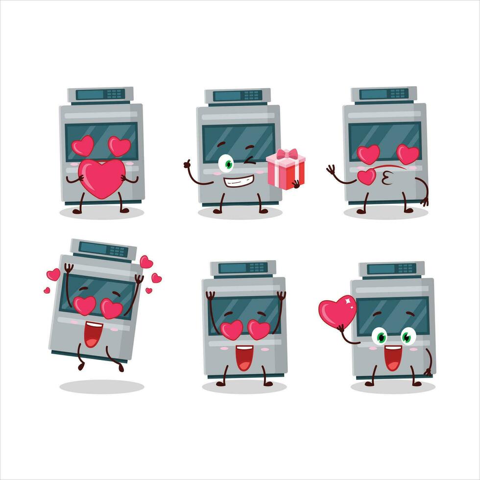 Stove cartoon character with love cute emoticon vector