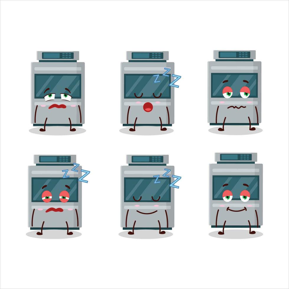Cartoon character of stove with sleepy expression vector