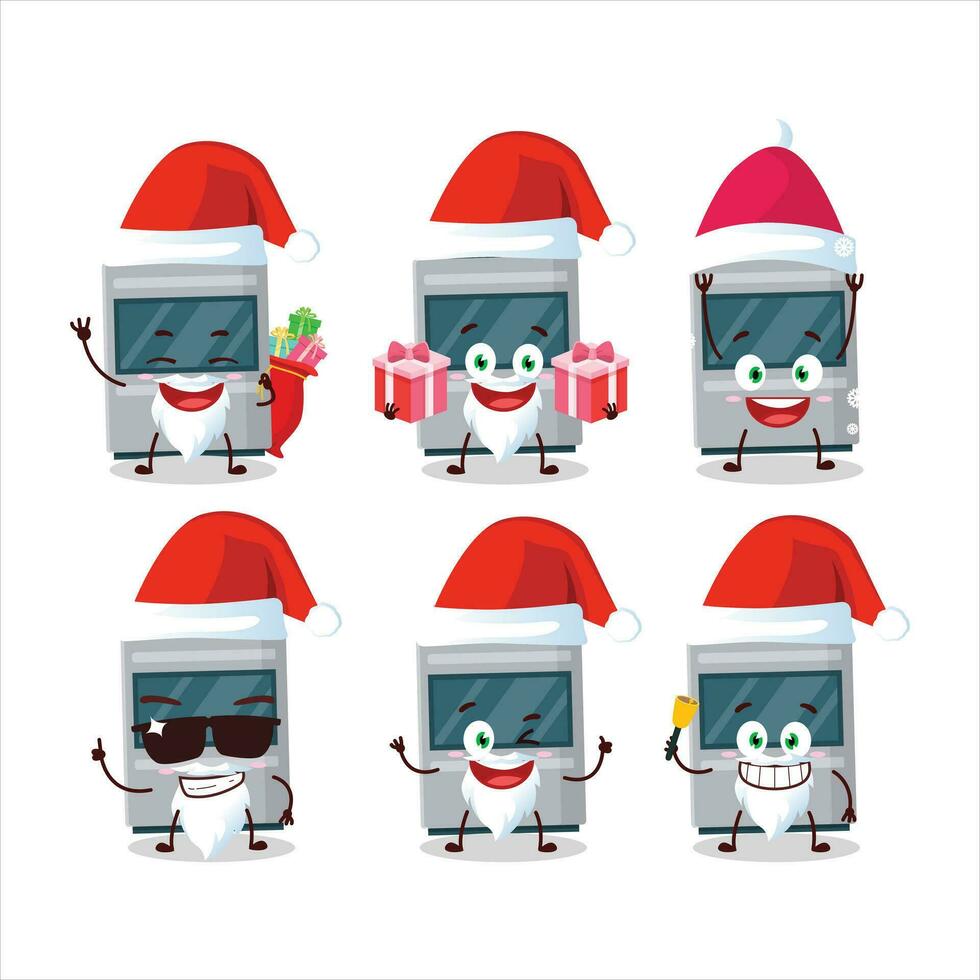 Santa Claus emoticons with stove cartoon character vector