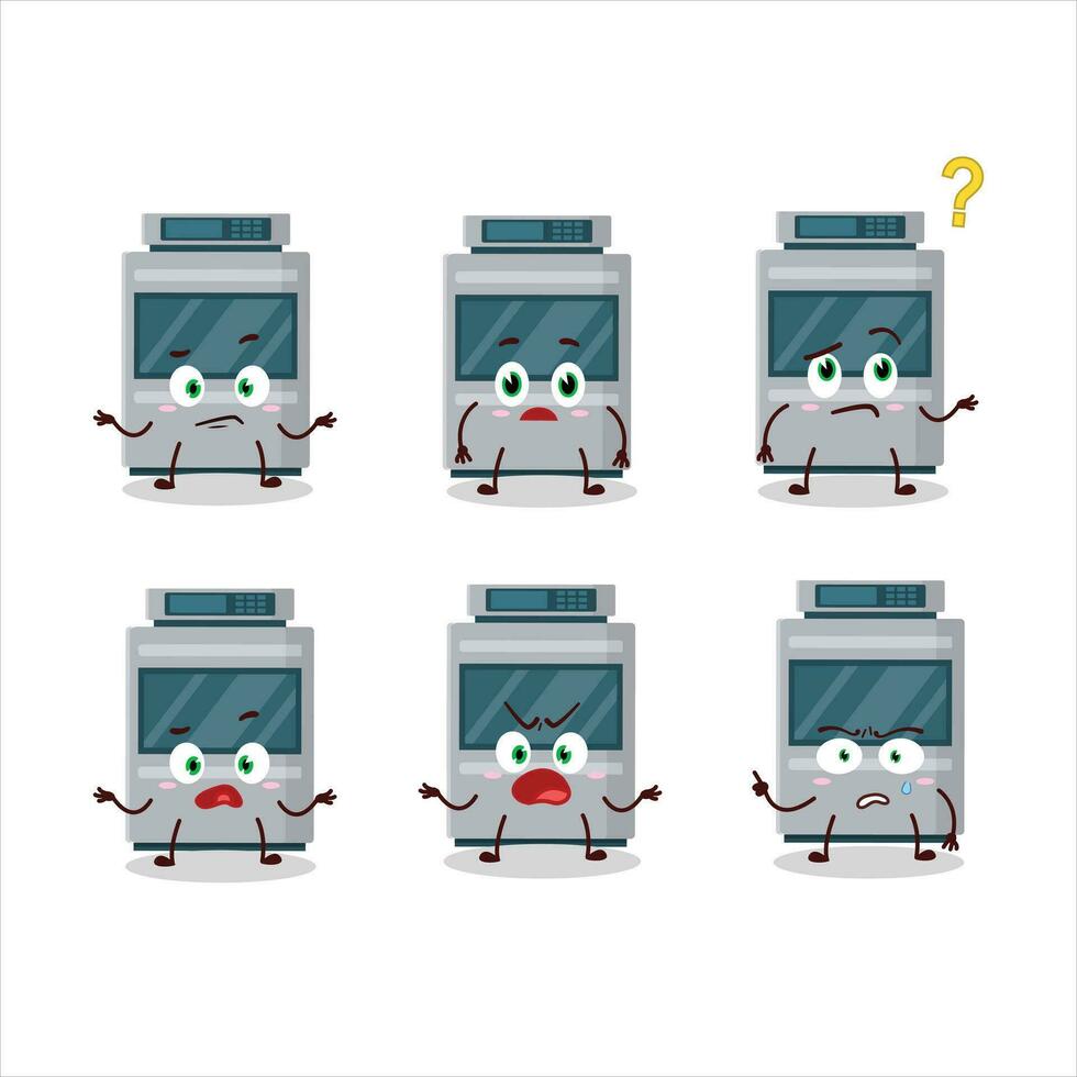 Cartoon character of stove with what expression vector