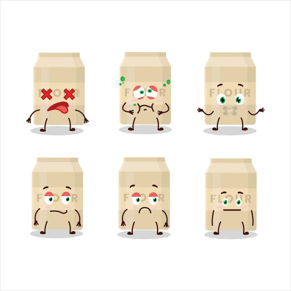 White flour cartoon character with nope expression vector