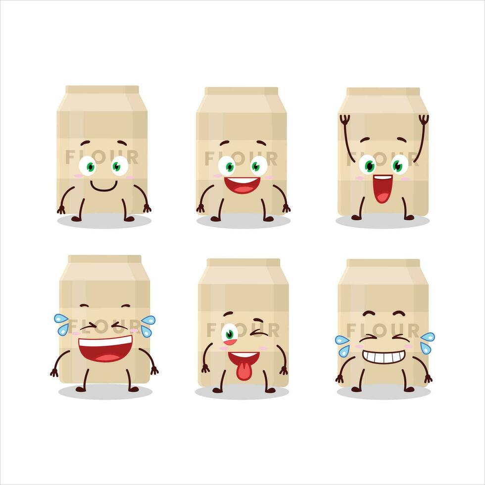 Cartoon character of white flour with smile expression vector