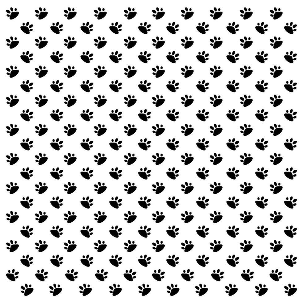 Seamless patterns of black cat paws vector