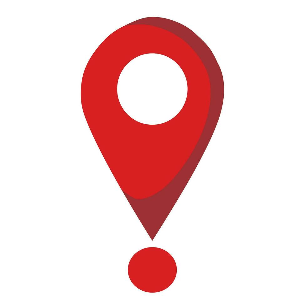 Icon of red map pointer location vector