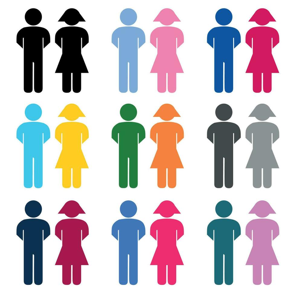 Sets of gender people icon vector