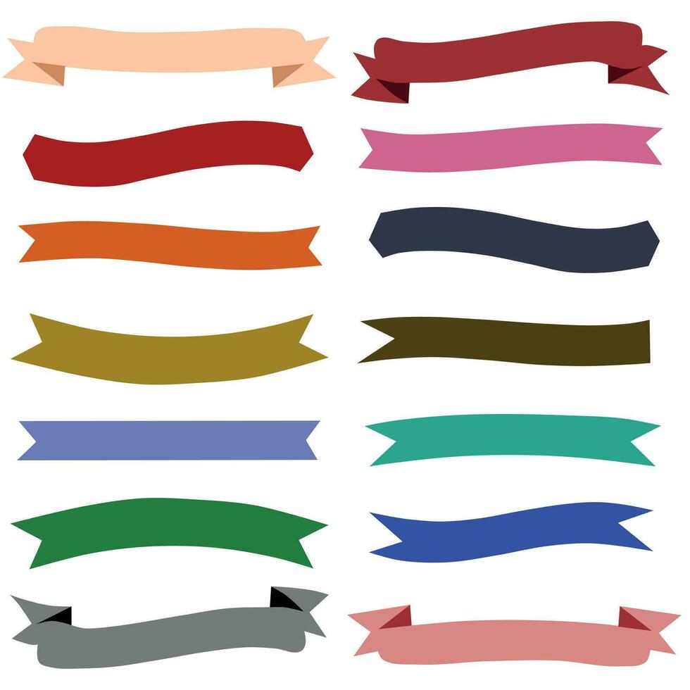 Sets of colorful ribbons icon vector