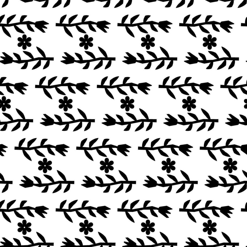 Abstract monochrome seamless ethnic pattern vector