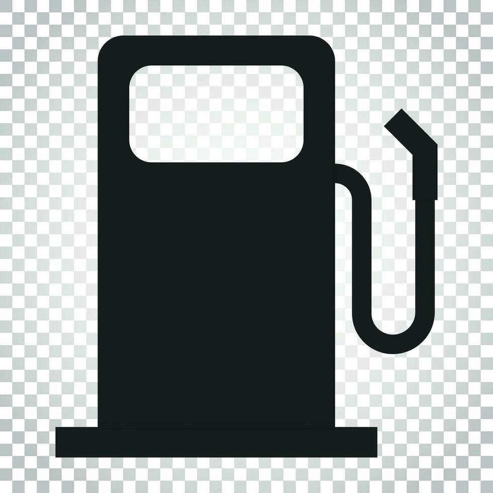 Fuel gas station icon. Car petrol pump flat illustration. Simple business concept pictogram on isolated background. vector