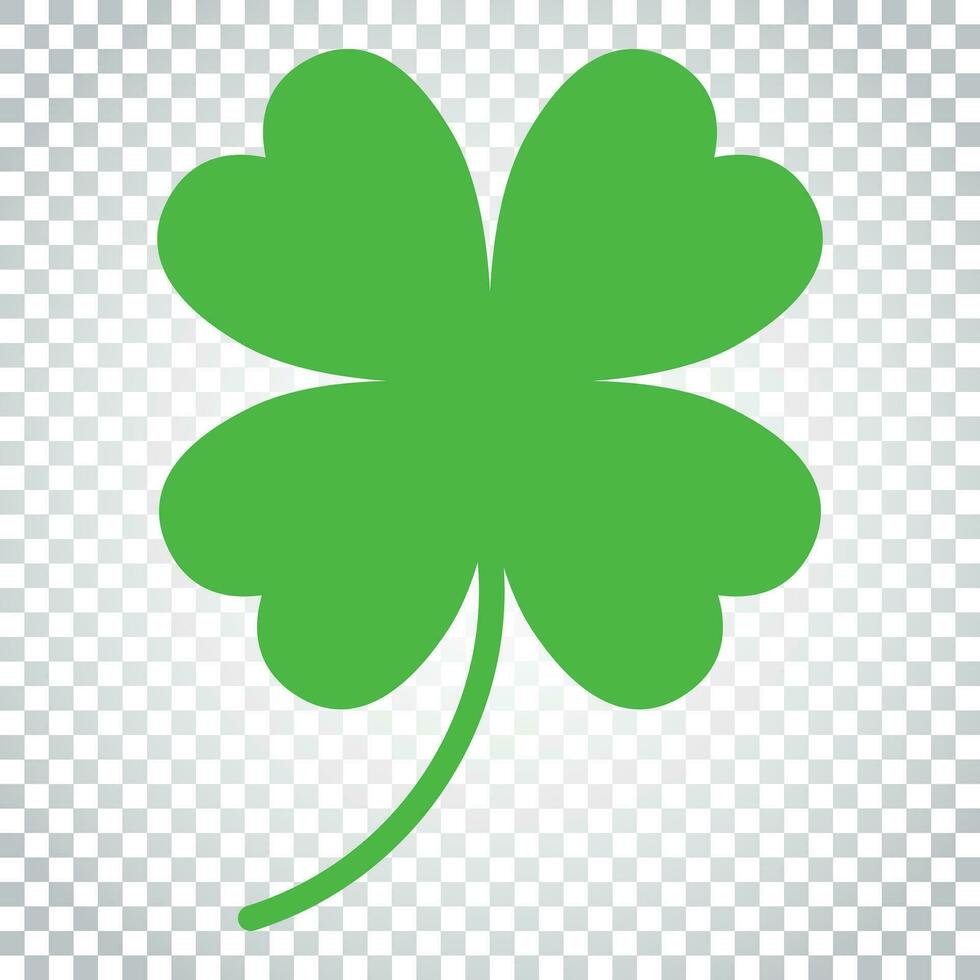 Four leaf clover vector icon. Clover silhouette simple icon illustration. Simple business concept pictogram on isolated background.