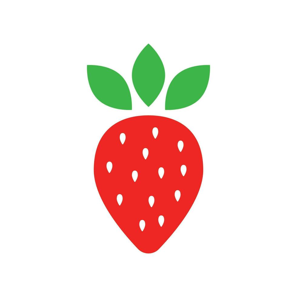 Strawberry fruit sign vector icon. Ripe berry illustration. Business concept simple flat pictogram on white background.