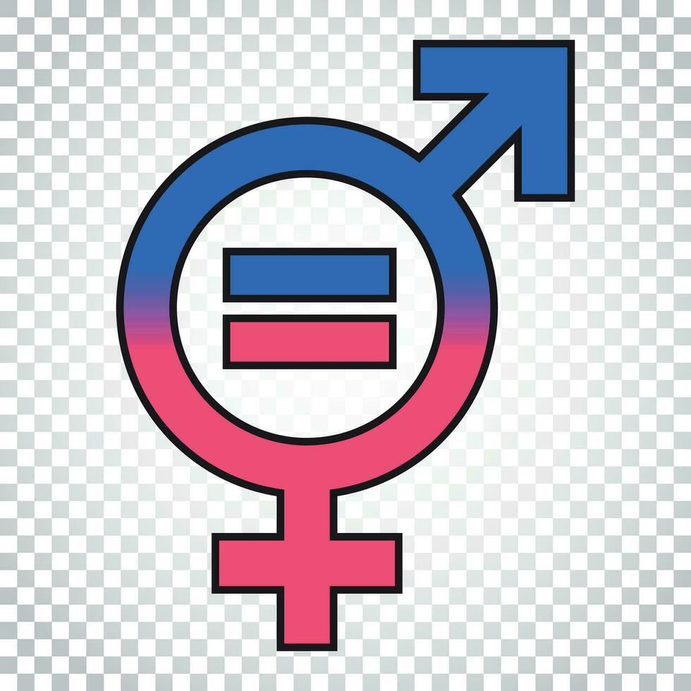 género igual firmar vector icono. hombres y mujer igual concepto icono. sencillo negocio concepto pictograma en aislado antecedentes.