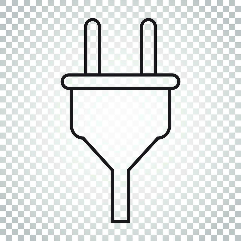 Plug vector icon in line style. Power wire cable flat illustration. Simple business concept pictogram on isolated background.