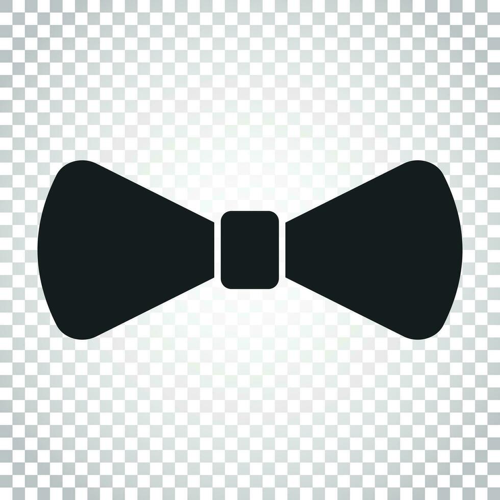 Bow tie flat icon. Necktie vector illustration. Simple business concept pictogram on isolated background.