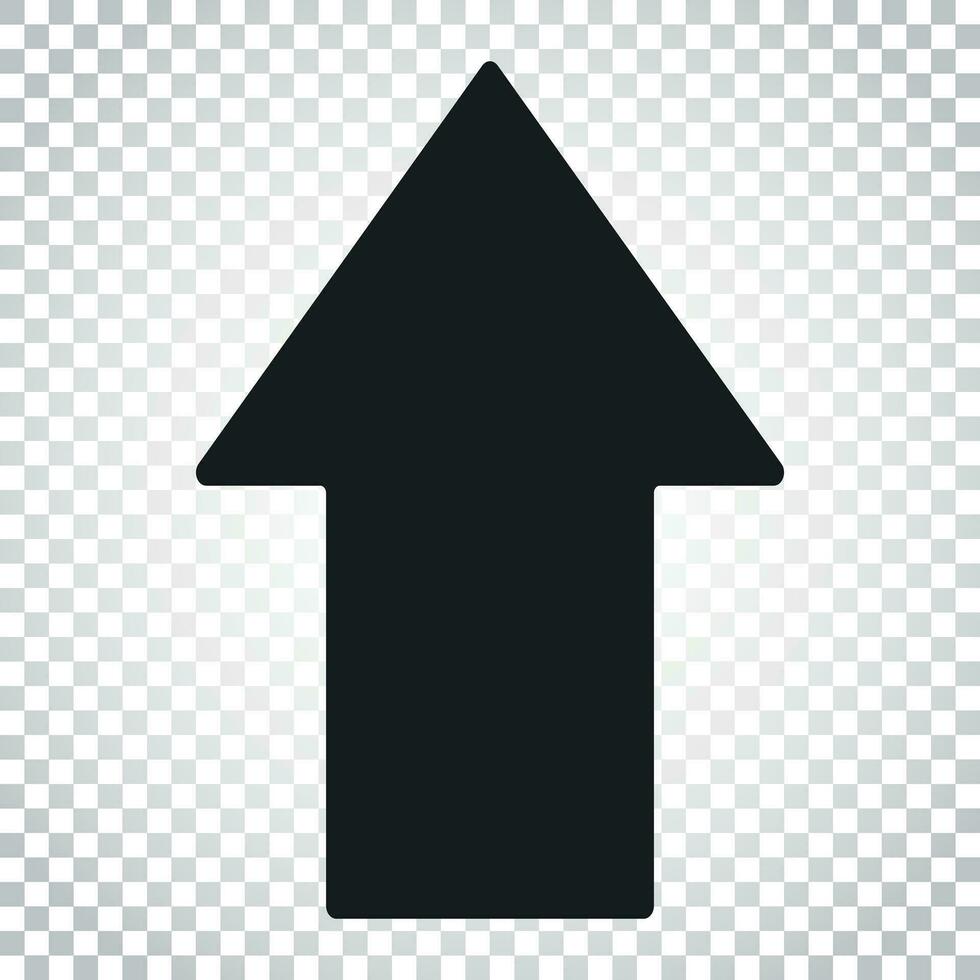 Arrow up vector icon. Forward arrow sign illustration. Business concept simple flat pictogram on isolated background.